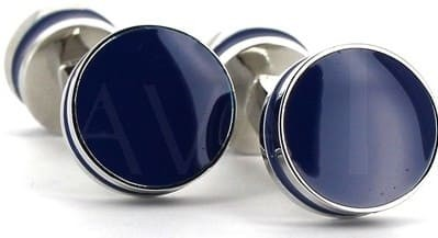 Double Blue Enamel Ball Cufflinks