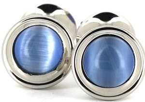 Light Blue Double Ball Enamel Cufflinks