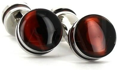Brown Double Ball Enamel Cufflinks
