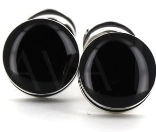 Enamel Double Ball Black Cufflinks III