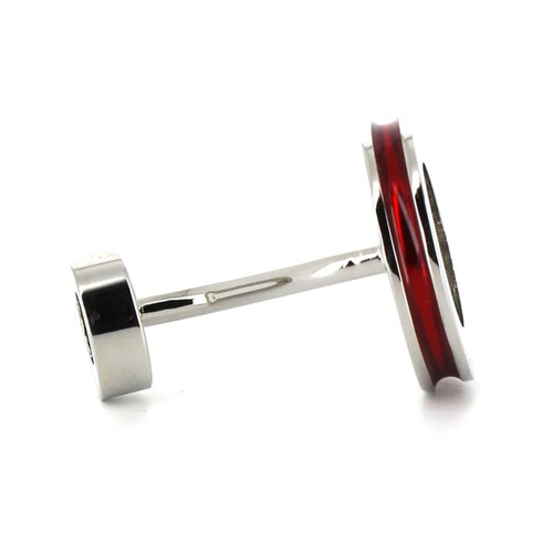 Red Double Ball Enamel Cufflinks