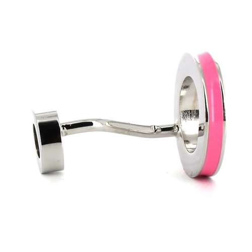 Double Ball Pink Enamel Cufflinks