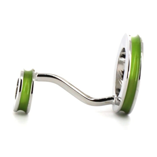 Green Double Ball Enamel Cufflinks