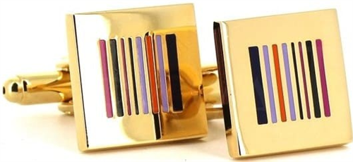 Multicolor Gold Enamel Cufflinks