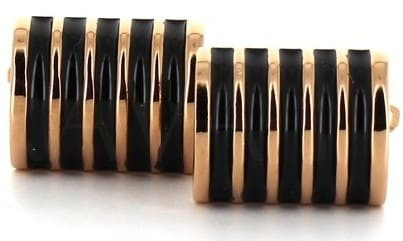 Gold and Black Enamel Cufflinks