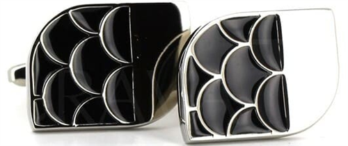 Enamelled Black Scale Cufflinks I