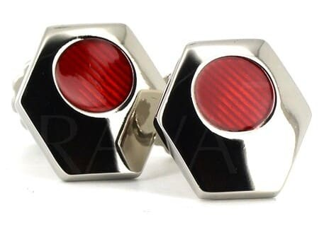 Red Enamel Hexagonal Cufflinks