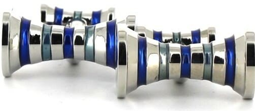 Enamelled Cufflinks Blue Hyperbolas II