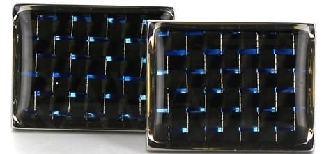 Enamelled Cufflinks in Bluish Black