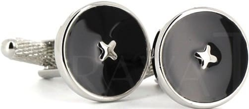 Black Enamel Cross Cufflinks