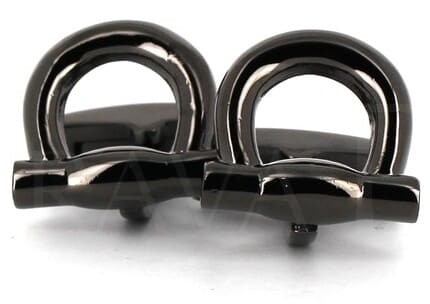 Black Enamel Horseshoe Cufflinks