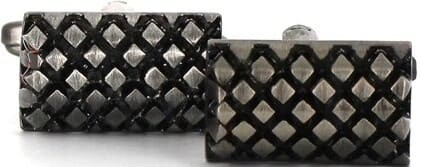 Striped Black Enamel Cufflinks