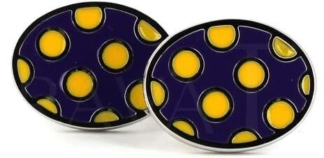 Oval Purple Enamel Cufflinks