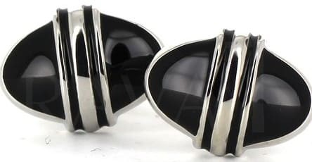 Black Enamel Oval Cufflinks