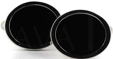 Black Enamel Oval Cufflinks I