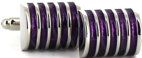 Purple Striped Enamel Cufflinks