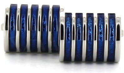 Enamel Blue Striped Cufflinks