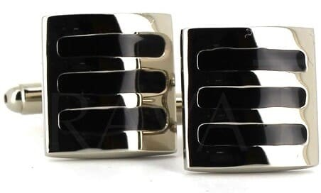 Enamelled Black Stripes Cufflinks II