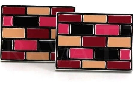 Rectangular Enamel Brick Cufflinks