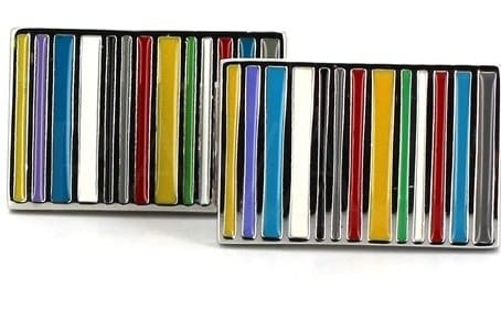 Multicolor Enamel Rectangular Cufflinks