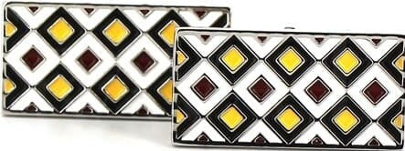 Multicolor Enamel Rectangular Cufflinks II
