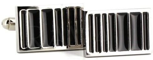 Black Enamel Rectangular Cufflinks I