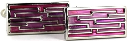 Tricolor Enamel Rectangular Cufflinks I