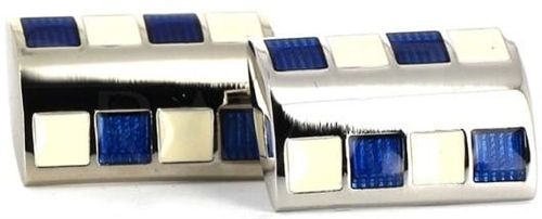 Tricolor Enamel Rectangular Cufflinks II