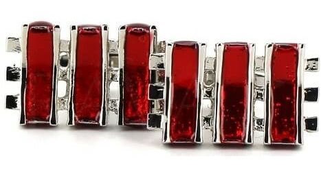 Enamel Cufflinks with Triple Red Stripe