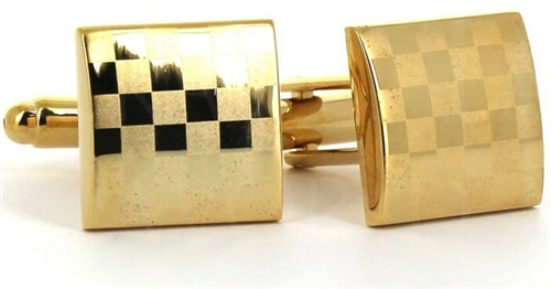 Gold Square Laser Cufflinks