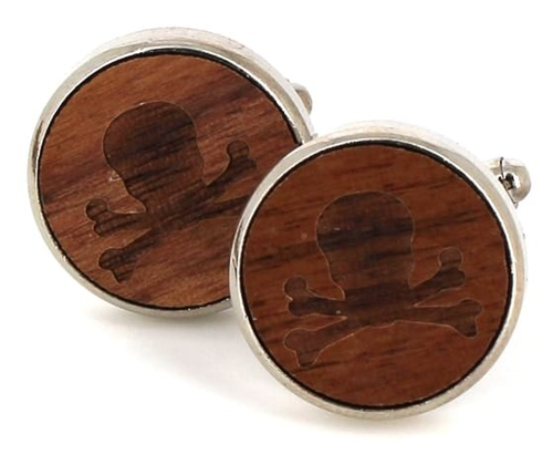 Skull Wood Cufflinks