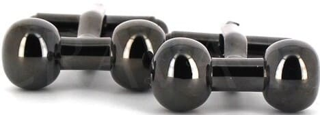 Black Dumbbell Cufflinks
