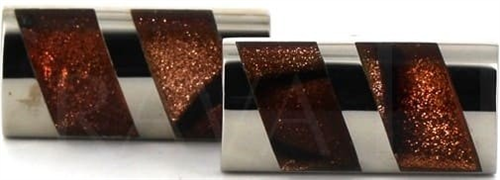 Brown and Silver Cufflinks