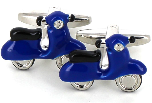 Blue Vespa Scooter Cufflinks