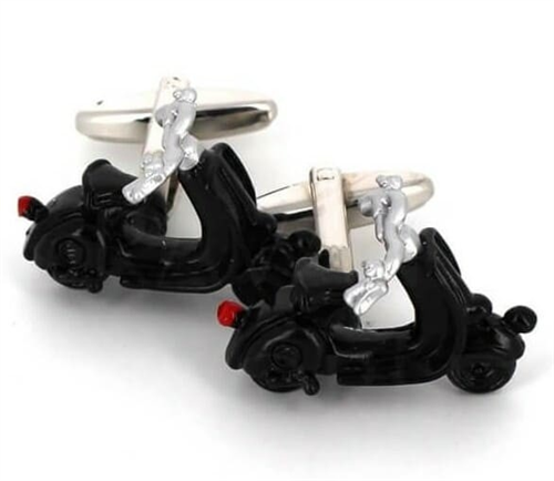 Black Vespa Scooter Cufflinks