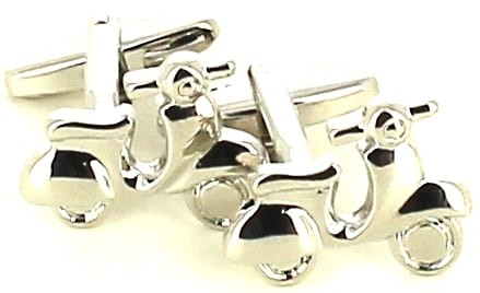 Silver Vespa Scooter Cufflinks