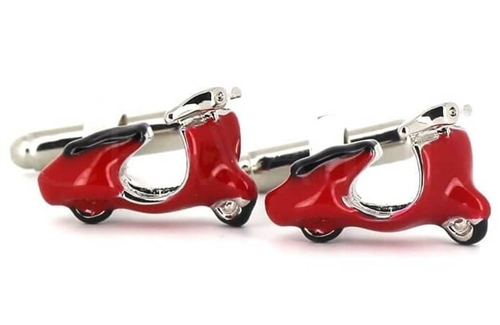 Red Vespa Scooter Cufflinks