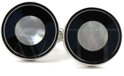 Circular Mother-of-Pearl Cufflinks