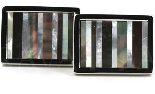 Striped Mother-of-Pearl Cufflinks