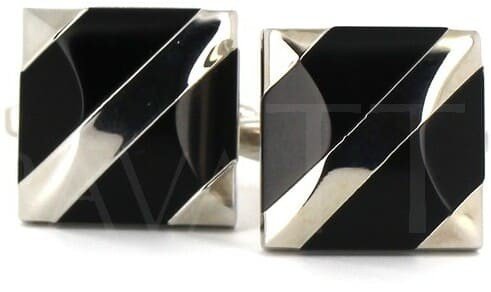Black and Silver Cufflinks