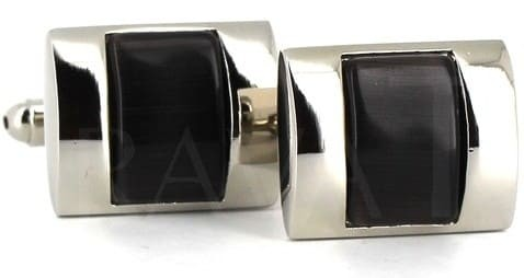 Black and Silver Cufflinks VII