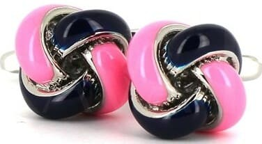 Midnight Blue and Pink Knot Cufflinks
