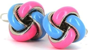 Blue and Pink Knot Cufflinks