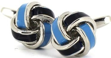 Blue and Black Knot Cufflinks