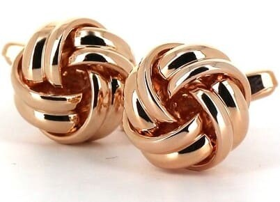 Copper Striped Knot Cufflinks