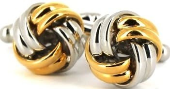 Striped Gold and Silver Knot Cufflinks II