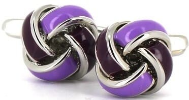 Lilac and Purple Knot Cufflinks