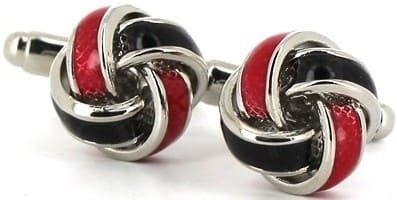 Black and Red Knot Cufflinks