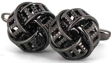 Hollow Black Knot Cufflinks