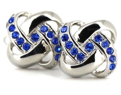 Silver and Blue Knot Cufflinks